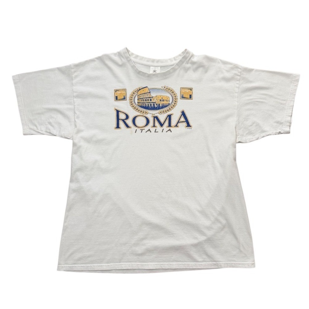 Vintage Y2K Roma Italia Colosseum Travel Souvenir Greek Coliseum Graphic T-shirt